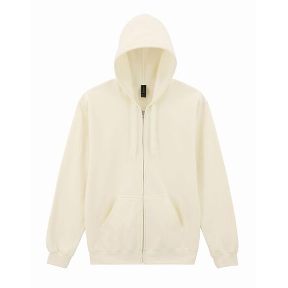 Gildan Unisex Adult Softstyle Fleece Midweight Full Zip Hoodie / Off White